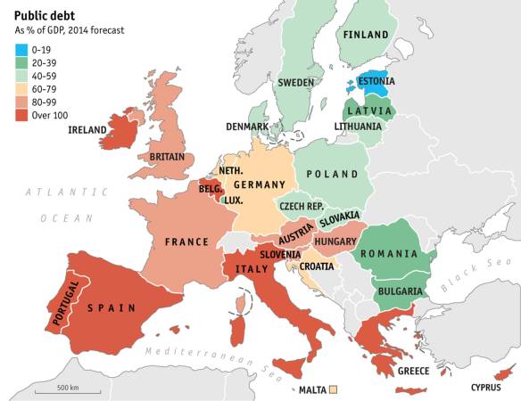 Europas skuldsättning 2014